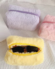 Faux Fur “Teddy” Cosmetics Bag / Travel Bag / Makeup Bag. Zip Closure. Brand New