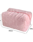 Faux Fur “Teddy” Cosmetics Bag / Travel Bag / Makeup Bag. Zip Closure. Brand New