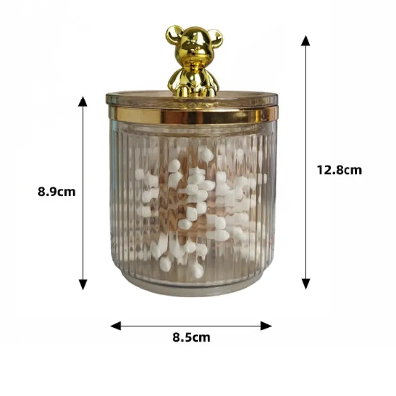 Cute Bear Cotton Pad Holder Organizer Box