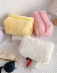 Faux Fur “Teddy” Cosmetics Bag / Travel Bag / Makeup Bag. Zip Closure. Brand New
