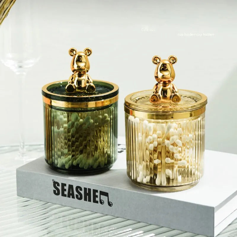 Cute Bear Cotton Pad Holder Organizer Box